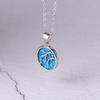 KELITCH Synthetic Opal Choker Necklace with Dolphin Pendant, 16-18" Chain Necklace (Blue)