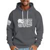Men's Loose Flag Printed Hooded Sweatshirt Men's Casual Fashion Sports Sweatshirt
