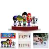 סט דמויות צבעוני של Teen Titans Go הכולל את רובין, רייבן, ביסט בוי, סטארפייר - פריטי אספנות