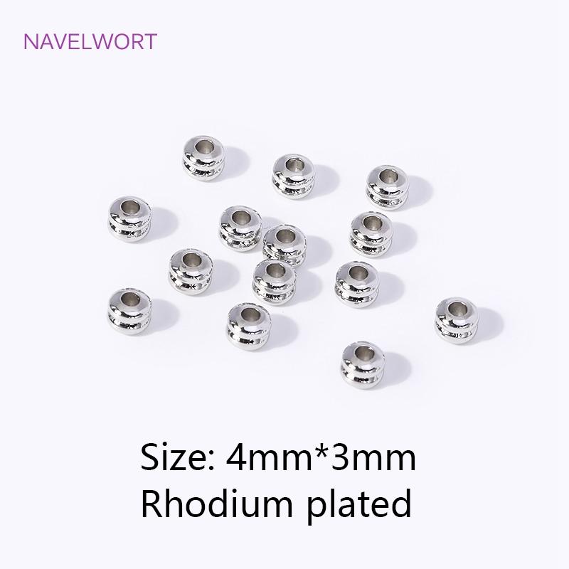 4*3mm 18K Gold Plated Double Level Spacer Beads For Jewelry Making Brass Metal Round Loose Beads DIY Jewelry Findings Wholesale