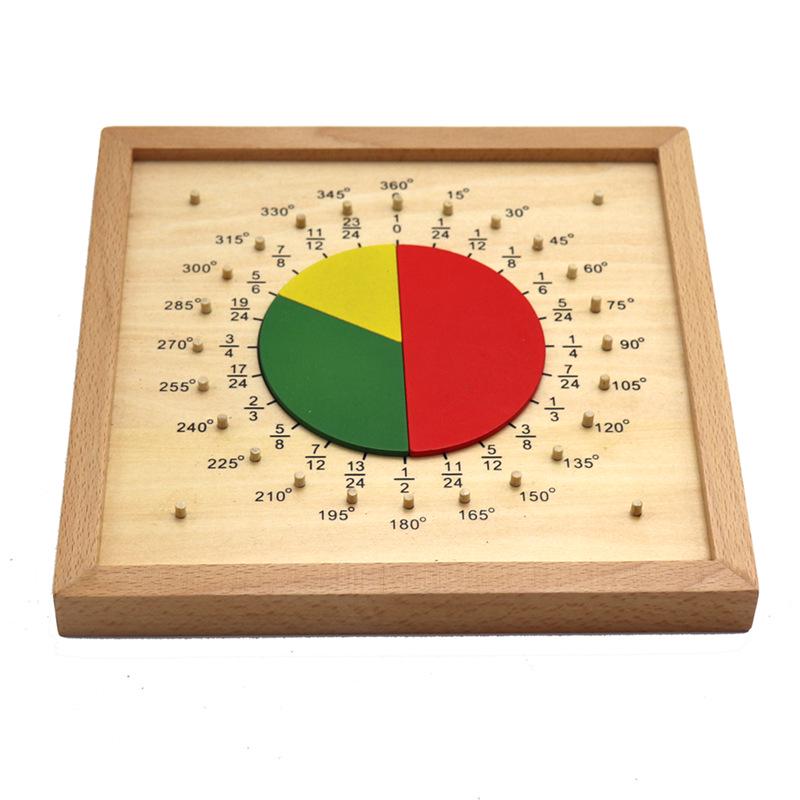 Montessori Circular Fraction Board - Wooden Math Puzzle for Early Childhood Education