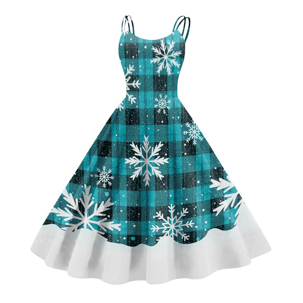 Damenmode Sexy trägerloses Gothic Cocktailkleid mit Weihnachtsgrafik, bedruckt, Vintage, lange Kleider