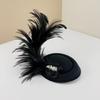 1920s Medieval Hairpin Feather Felt Hat Prom Party Hair Clip Headband Anti-Slip