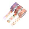 SAIEN Masking Tape Peach, 3 Patterns UR-2023 Size: 15mm x 10m x 3 rolls Colorful dia.4.5 x 1.5cm