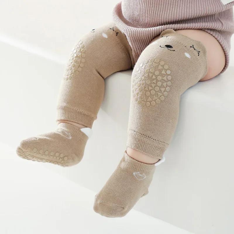 Krabbelschutzsocken Set Sommer Baby Knie Cartoon Anti-Rutsch Socken Kinder Boden Socken Knieschoner Gehen Schutz für Mädchen Jungen