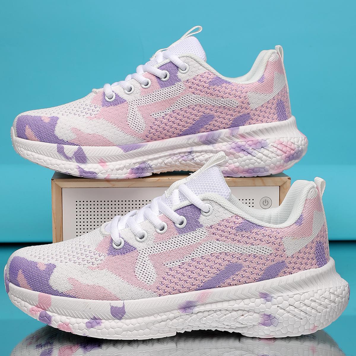 

TUINANLE Women s Walking Shoes Soft Bottom Non-slip Mom Sneakers Breathable Net Shoes Fashion Casual Single Sneakers 37