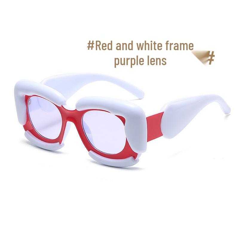 Avant-Garde Color Block Square Sunglasses - Hip Hop Fashion