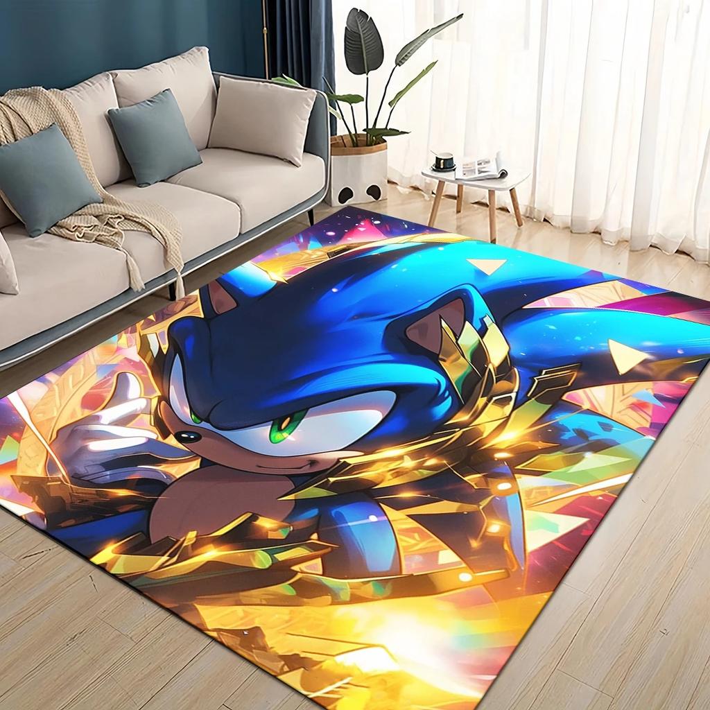Cartoon 3D S-Sonics Retro Carpet Rug for Living Room Bedroom Home Sofa Decoration,Kids Play Non-slip Floor Mat