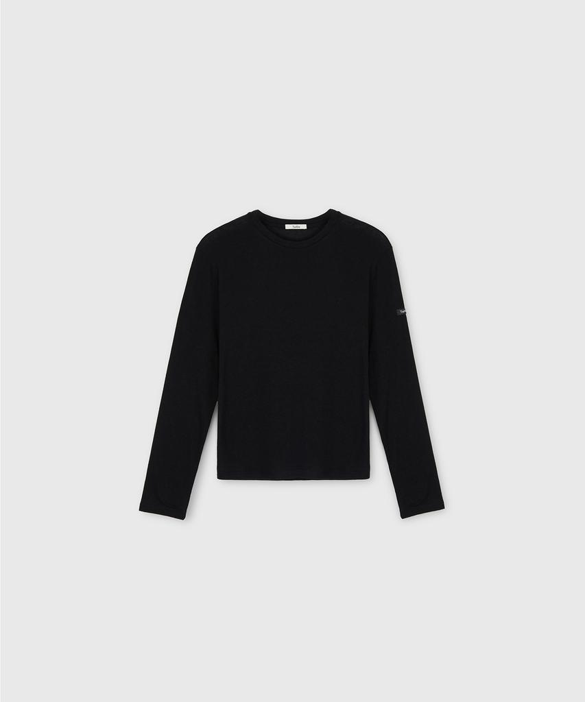 TAILLE Clear Jersey Long Sleeve Top Black