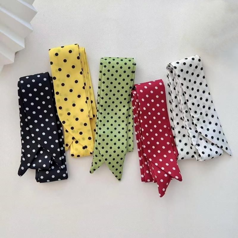 Polka Dot Long Scarf Korean Version Neck Scarf Hair Band Bag Wrap Ribbon Fashion Hair Accessories For Women Streetwear