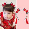 Tassel Children Wig Headband Braid Hair Hanfu Hair Sticks Chinese New Year Headwear  Children