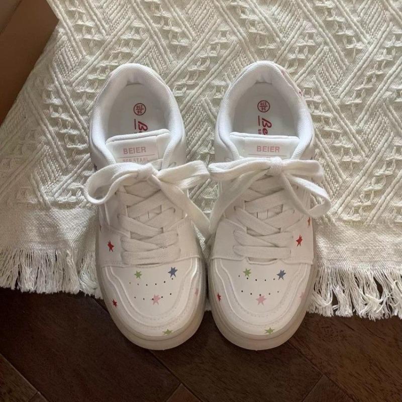 Spring New Milk Huhu Star Board Shoes Women's Cute Niche Thick-soled Versatile Sports and Leisure Shoes