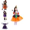 Adorable Children Halloween Witch Costume Gown For Girls With Stylish Bow Design