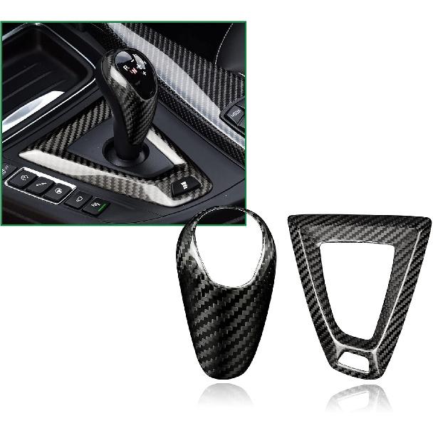 AIRSPEED Carbon Fiber Gear Shift Knob Cover Trim for BMW F80 M3 F82 M4 2014-2018, Black