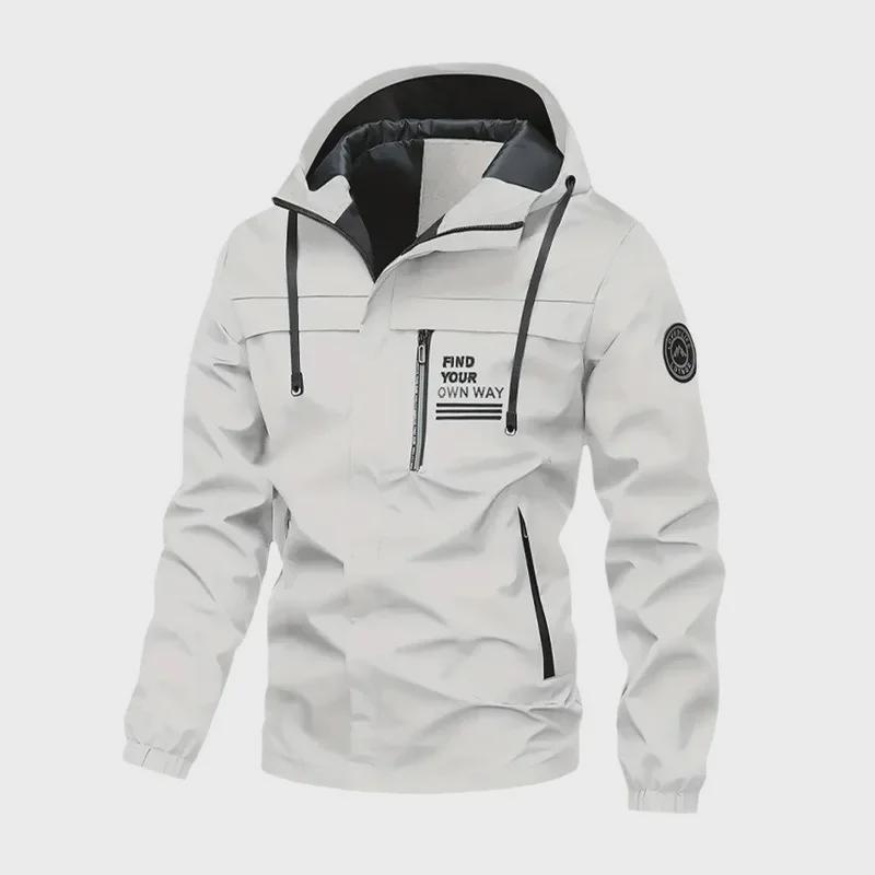 2025 Men's Outdoor Windbreaker with Detachable Hood - Autumn/Winter Collection