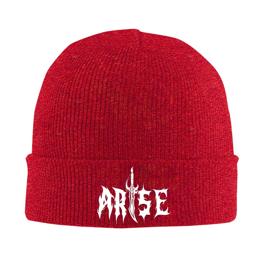 Solo Arise Unisexga Leveling Logo Knitted Hat Beanie Winter Hats Warm Acrylic  Street  Caps for Unisex Women Gift
