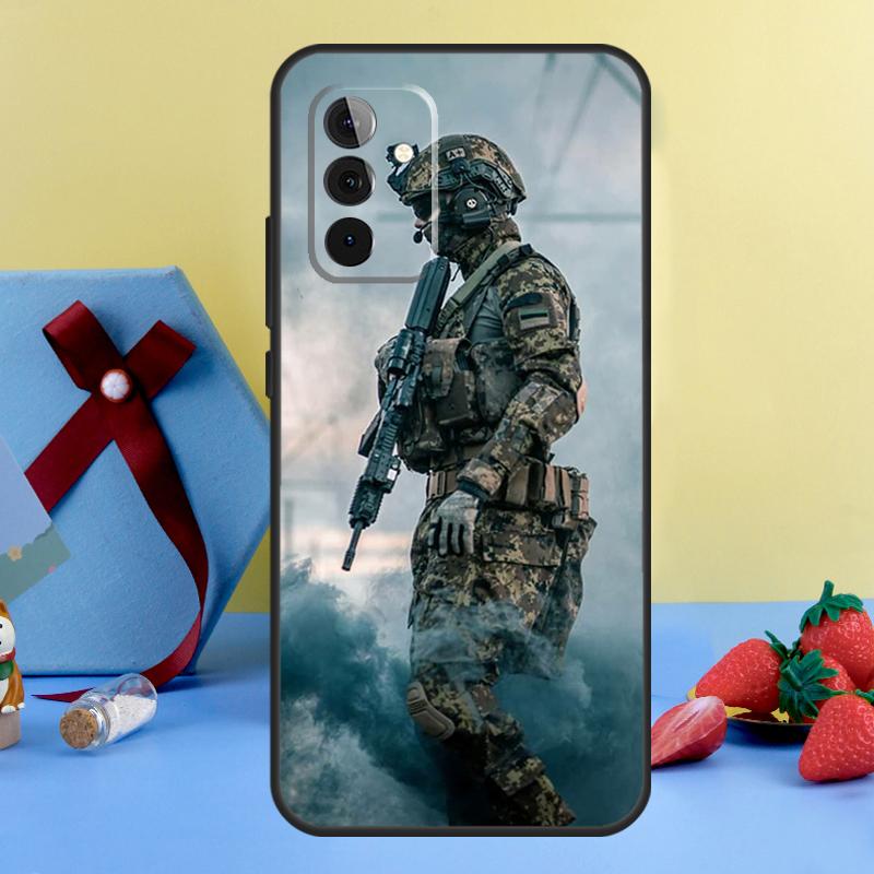 Tactical Swat Gear Pattern Case For Samsung Galaxy A13 A33 A53 A16 A17 A54 A34 A14 A15 A35 A55 A52 A12 A32 A26 A36 A56