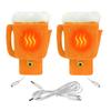 USB Powered Electric Heated Knit Gloves Fingerless Mittens Winter Warm Outdoor Hand Warmer