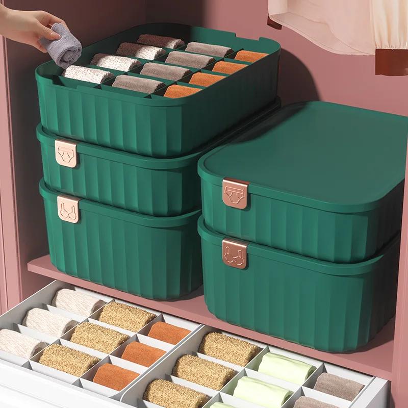 New 1PC Underwear Storage Box Home Compartment Bra Underwear Socks Three-in-one Organizer Artifact Drawer Box