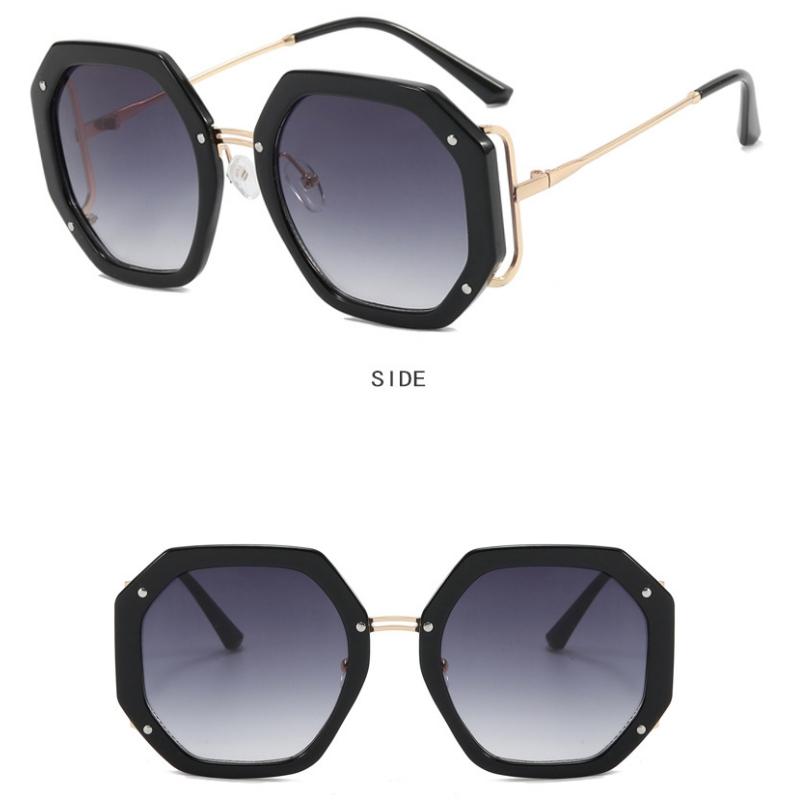 Ochelari de soare de damă Protecție solară Protecție UV Personalitate de modă Ochelari de soare retro poligonali Trage în stradă Formă concavă Ochelari de conducere pentru navetă