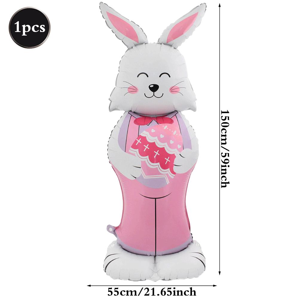 3D Stehender Oster Folienballon Riesiger Hase Karotte Küken Ei Ballons Osterparty Dekoration Kindergeschenk Mit Luft Gefüllt Gartendekoration
