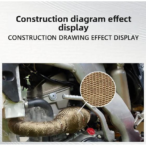 Lava Fiber Heat Shield Car Motorcycle Exhaust Thermal Tape Header Pipe Heat Wrap Tape Thermal Protection with Stainless Ties