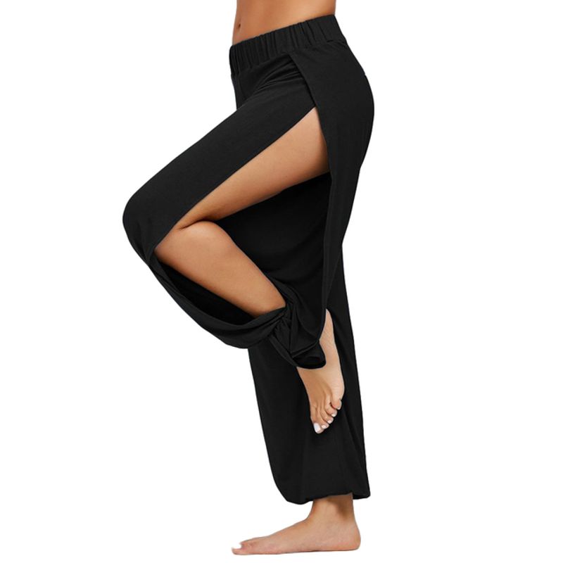 Solid Color High Slim Loose Harem Pants Pure Color High Slit Loose Harem Pants