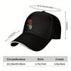 Skeleton Hand Holding Red Rose Baseball Cap Unisex Adjustable Polyester Casual Headwear
