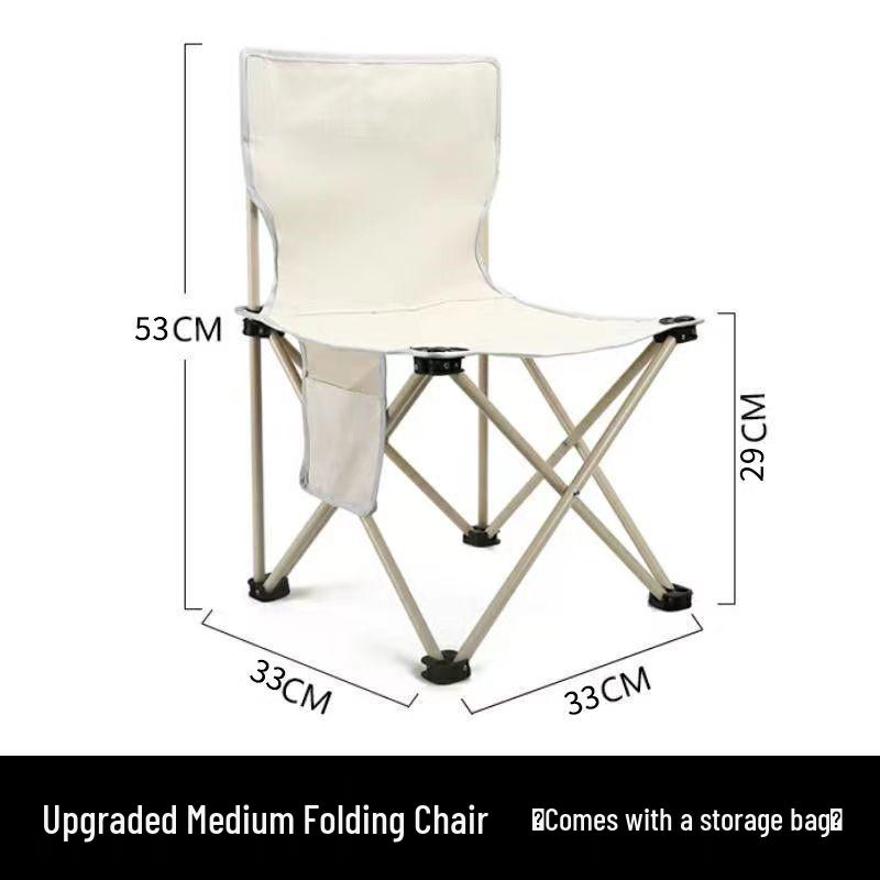 Portable Outdoor Folding Chair - Ideal for Camping, Fishing, Beach, and BBQs with Durable Oxford Cloth Seat