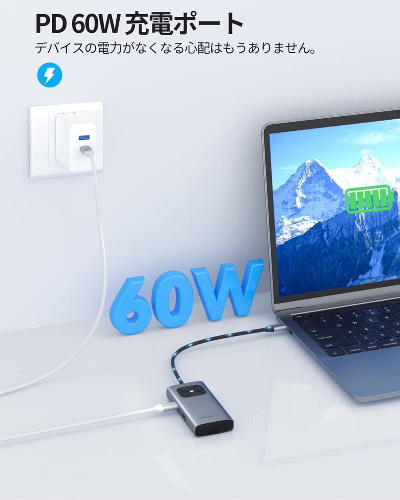 GiGimundo USB C Hub with USB 5Gbps Data PD 60W Fast Lightweight Aluminum Alloy Compatible with iPad and Ideal for Business and Working from Home