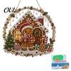 Handmade Christmas Home Decor Faux Diamond Art Ornament, DIY Santa Claus Sun Catcher Kit, Rhinestone Parent Child Interactive Crafts Xmas Wreath