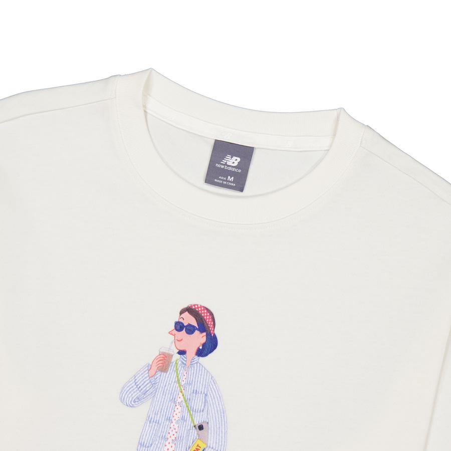 New Balance T Shirt Unisex Ivory White NEE28093-IV