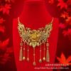 Bridal Wedding Jewelry Simulation Copper Gold-plated Necklace Accessories Fashion Versatile Sense Gorgeous Wedding Three Gold Jewelry