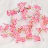 Artificial Sakura Flowers Vine Hanging Fake Floral Garland Home Garden Wedding Arch Party Cherry Blossom Wall Decor Arrangement