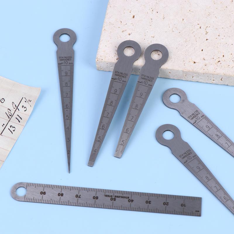 6Pcs/Set Feeler Measuring Tool Taper Gauge Gap Gage Stainless Steel Welding Taper Feeler Gauge Rulers Hole Inspection Tool