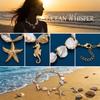 Bohemia Irregular Shell Beaded Necklace for Women Starfish Conch Pearl Pendant Metal Chain Choker Summer Beach Vacation Jewelry