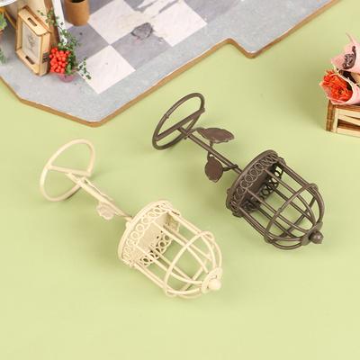 1/12 Dollhouse Simulation Mini Metal Birdcage Model Dollhouse Fairy Garden Decoration Micro Landscape Bird Cage Crafts Ornaments
