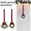 6pcs Christmas Mini Wreath For Cabinet Mini Artificial Garland Decor Mantel Wreaths Xmas Cabinet Fake Plant Garland Hanging C4E6
