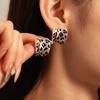2025 Neue Trendige Leoparden-Steckohrringe für Damen Vintage Maillard Geometrische Acryl-Ohrringe Tägliche Pendler-Schmuckaccessoires