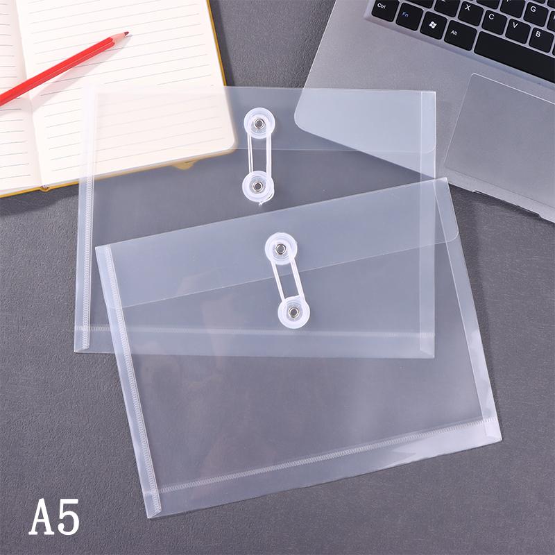 2Pcs A4/A5/A6 Size File Folder Organizer PP Waterproof Transparent Document Bag For School Office Supplies Stationery
