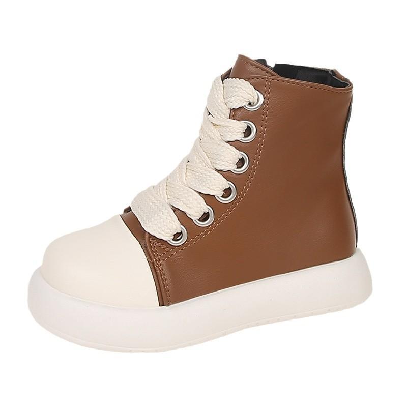 Girl Boots Versatile Comfort Girls Shoes Soft Sole Anti Slip Casual Mid Length Boots Simple Retro Trend Child Shoes