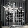 2pcs Grunge Movie Curtains   Clapper Board and Retro Film Backdrop for Window Drapes