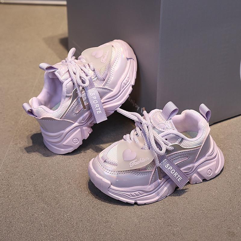 Korean Style Children's Sports Shoes – New Spring/Autumn Girls' Ultra-Light Soft-Sole Casual Shoes, Breathable Student Sneakers, Chunky Dad Shoes