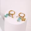 Orecchini a clip a forma di stella marina e conchiglia placcati oro in acciaio inossidabile – Stile vacanza oceanica europeo e americano