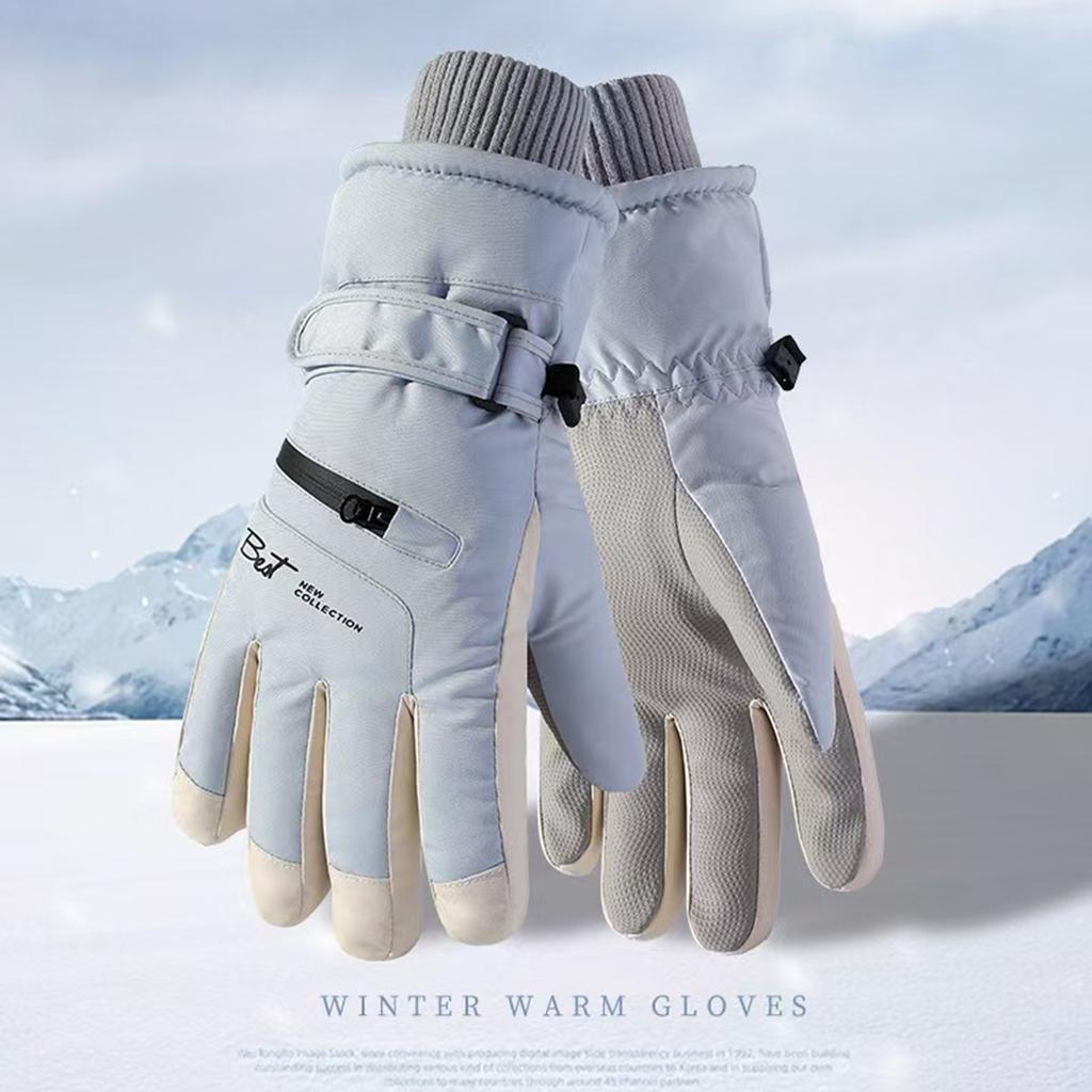 Ski Gloves Winter Warm Touchscreen Waterproof Snowboard Riding Gloves With Thick Fleece Lining Anti-Slip for Women Men 1 Pair