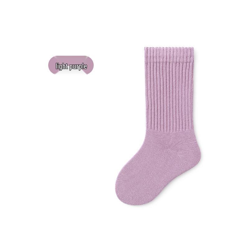 Children's Mid-Calf Cotton Socks for Boys and Girls - Spring/Autumn Style, Loose-Top Princess Design, Infant & Student Sports Socks.