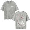 Anime Washed Vintage T Shirts Jojo Bizarre Adventure Tshirt Manga Giorno Giovanna Streetwear Men Women Casual Oversized T Shirt