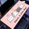 Cute Pink Cat HD Pattern Mouse Pad Anti-Slip Rubber Large Desk Mat Precision Edge Stitching Office Accessories Computer MousePad