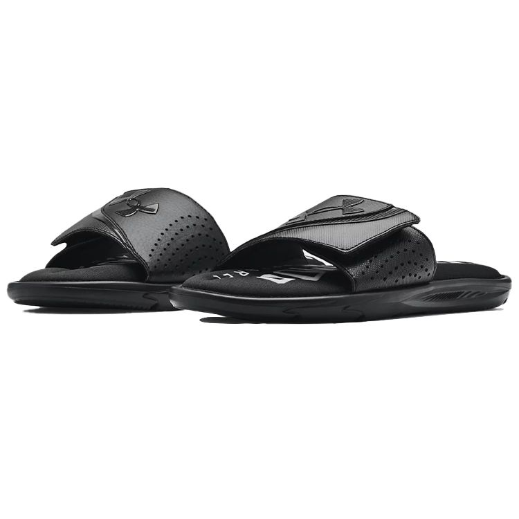Under Armour Ignite 6 Graphic Strap Slide Black Men Sneakers White 3024451-001