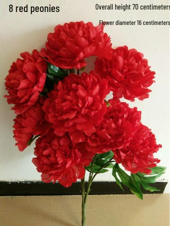 Pfingstrose Seidenblumenstrauß, 8 Köpfe - Künstliche Dekoration für Wohnzimmer & Hochzeit, Kostenloser Versand